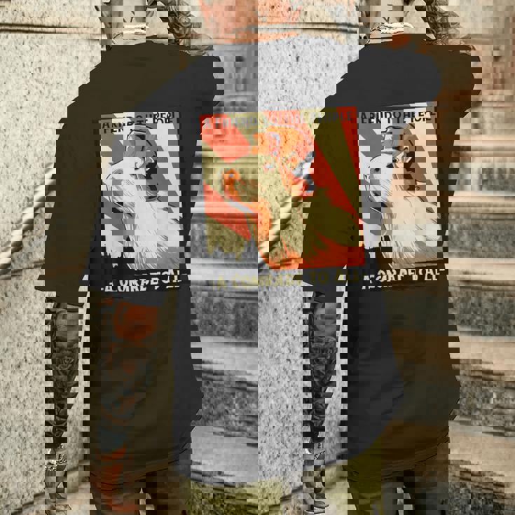 ソ連共産主義カピバラソビエト民衆への友 メンズTシャツ バックプリント 彼への贈り物