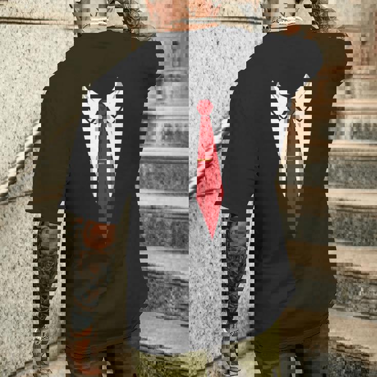 タキシード メンズ レディース キッズ プリント スーツ & ネクタイ おもしろコスチューム メンズTシャツ バックプリント 彼への贈り物