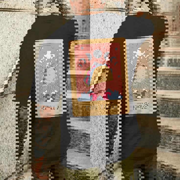 タコスタロット神秘的な星月面白い食通デザイン。 メンズTシャツ バックプリント 彼への贈り物