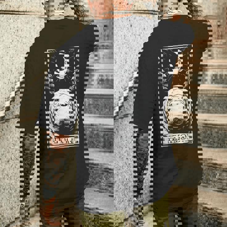 タロットカード ヴィンテージ 三日月 マナティー 海 動物 恋人 メンズTシャツ バックプリント 彼への贈り物