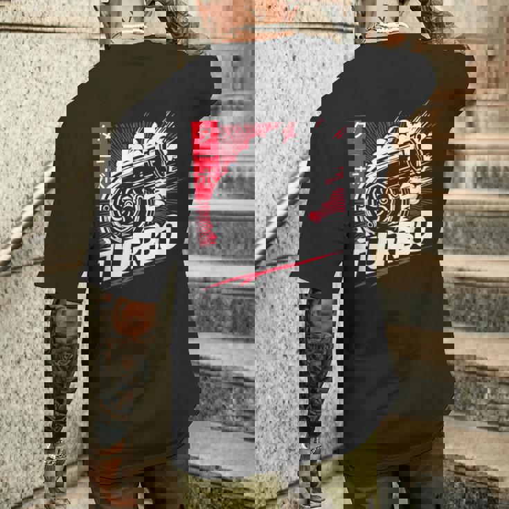 ターボターボチャージャー 日本語レタリング 日本スタイル メンズTシャツ バックプリント 彼への贈り物