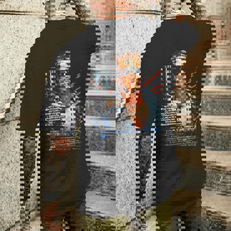 ターミネーター ポスター 映画 レトロf タイムトラベラー ゲーマー メンズTシャツ バックプリント 彼への贈り物