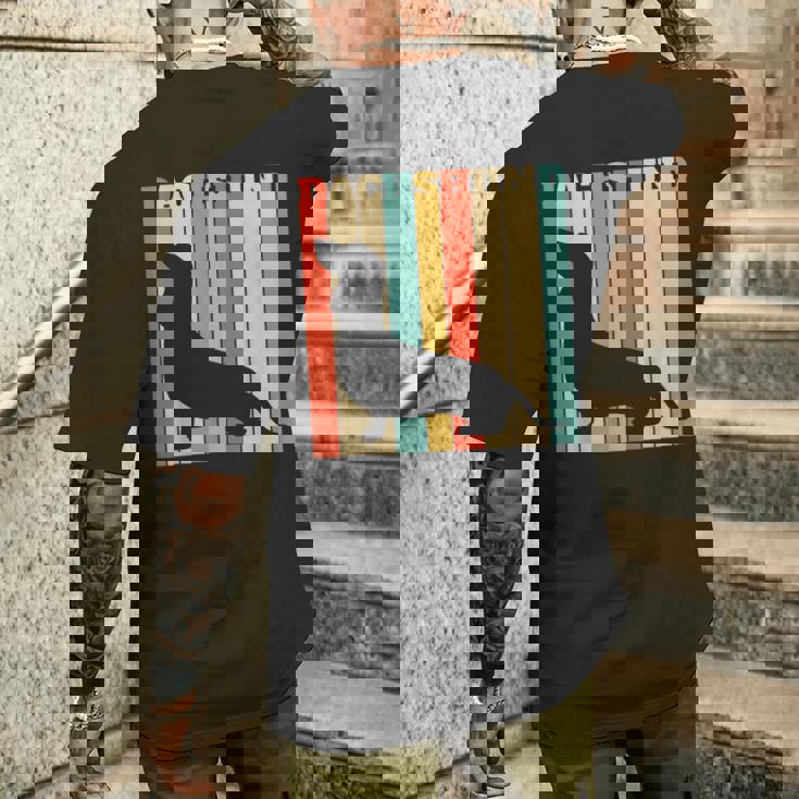 ダックスフンドのギフトレトロなスタイル メンズTシャツ バックプリント 彼への贈り物