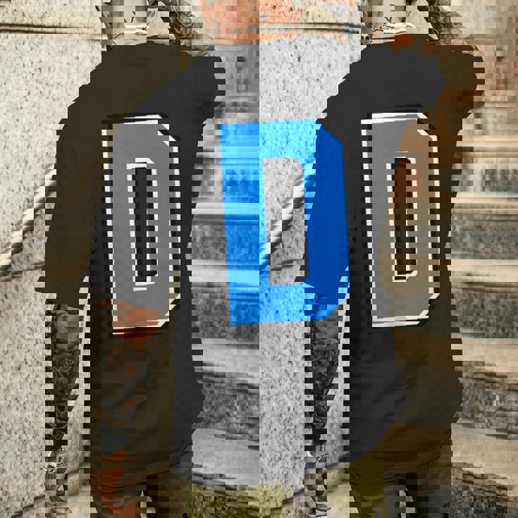 ダブリン郡 スカイブルー ネイビー アルファベット D ゲール語 フットボール ハーリング メンズTシャツ バックプリント 彼への贈り物