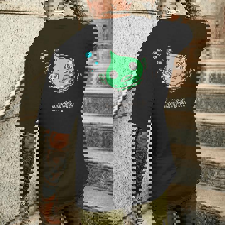 ダンゴウオ 緑ver 魚 かわいい おもしろ ネタ 海 魚好き プレセント メンズTシャツ バックプリント 彼への贈り物