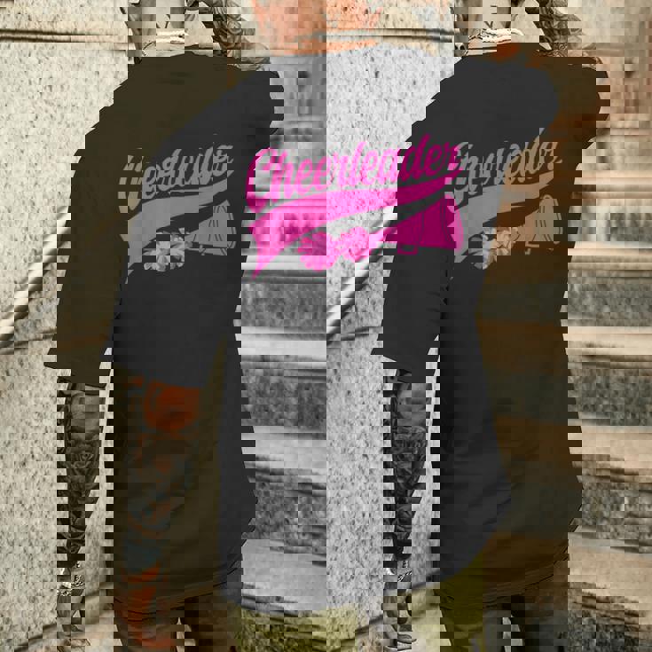 チアリーダー おもしろい チアリーディング チア練習 スポーツチーム メンズTシャツ バックプリント 彼への贈り物