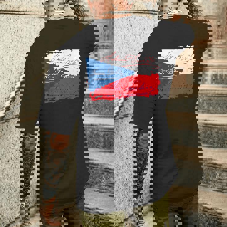 チェコの作曲家 ドヴォラック・ドラ・スメタナ チェコ メンズTシャツ バックプリント 彼への贈り物