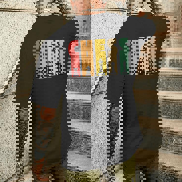 チェス レトロデザイン 戦略思考スポーツギフト メンズTシャツ バックプリント 彼への贈り物