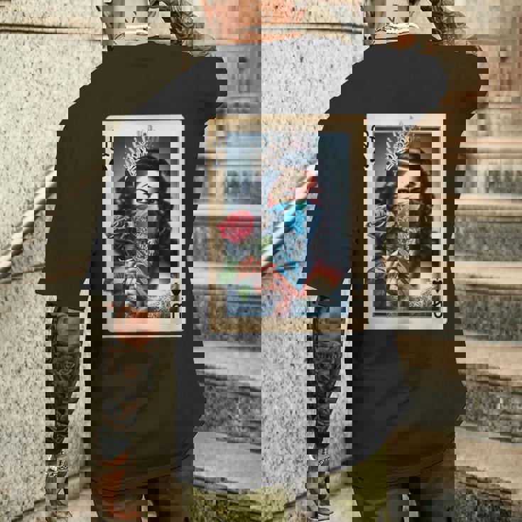 チカーナ レイナ チカーノ シャツ チョロ クイーン かわいい レトロ ローライダー メンズTシャツ バックプリント 彼への贈り物