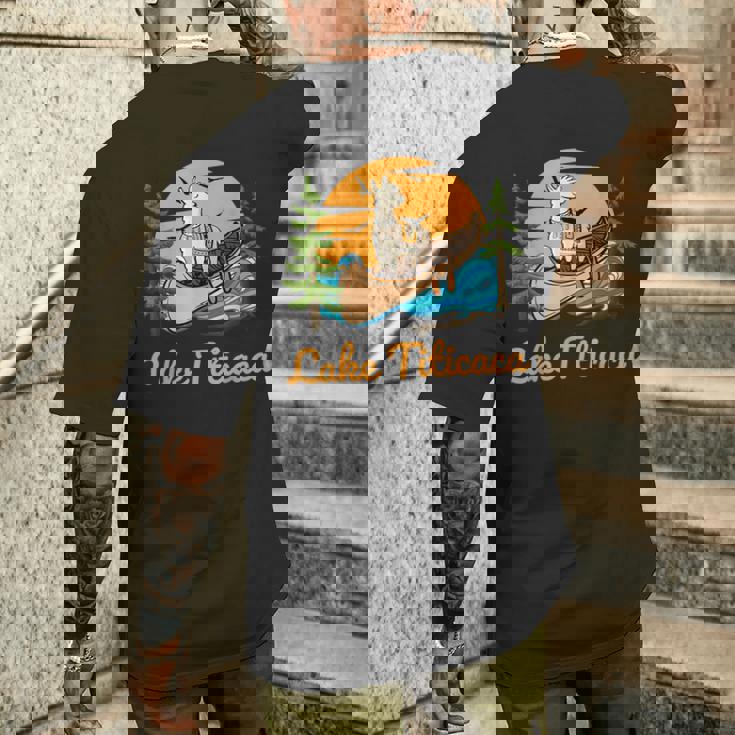 チチカカ湖 メンズTシャツ バックプリント 彼への贈り物