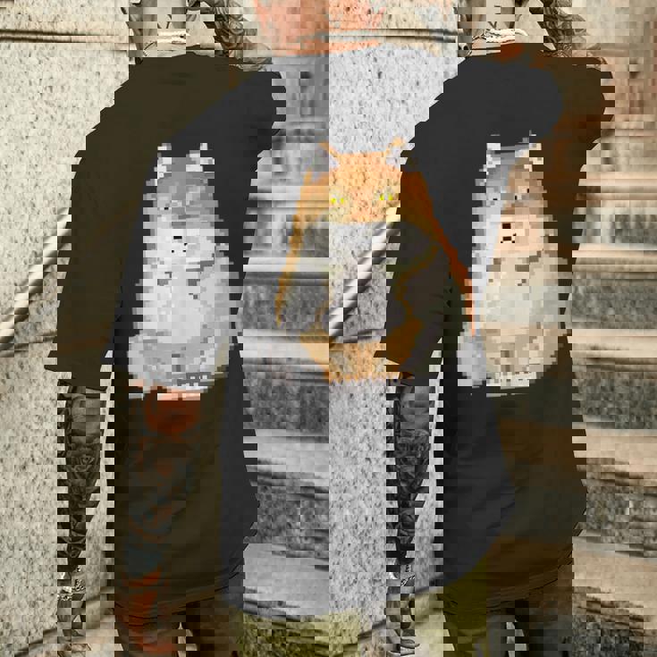 チベットスナギツネ ドット絵 ピクセルアート 虚無 ゲーム レトロゲーム ミーム メンズTシャツ バックプリント 彼への贈り物