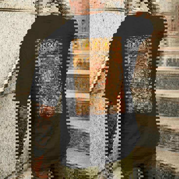 チベット曼荼羅 仏教 スピリチュアル タンカ 芸術 仏教 メンズTシャツ バックプリント 彼への贈り物