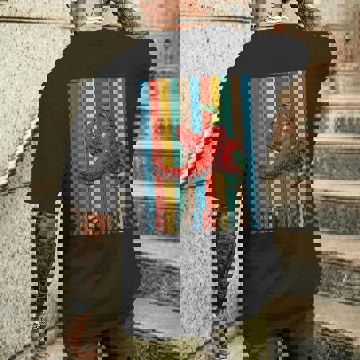 チリペッパー、レッドチリペッパー、レッドホットヴィンテージチリペッパー メンズTシャツ バックプリント 彼への贈り物