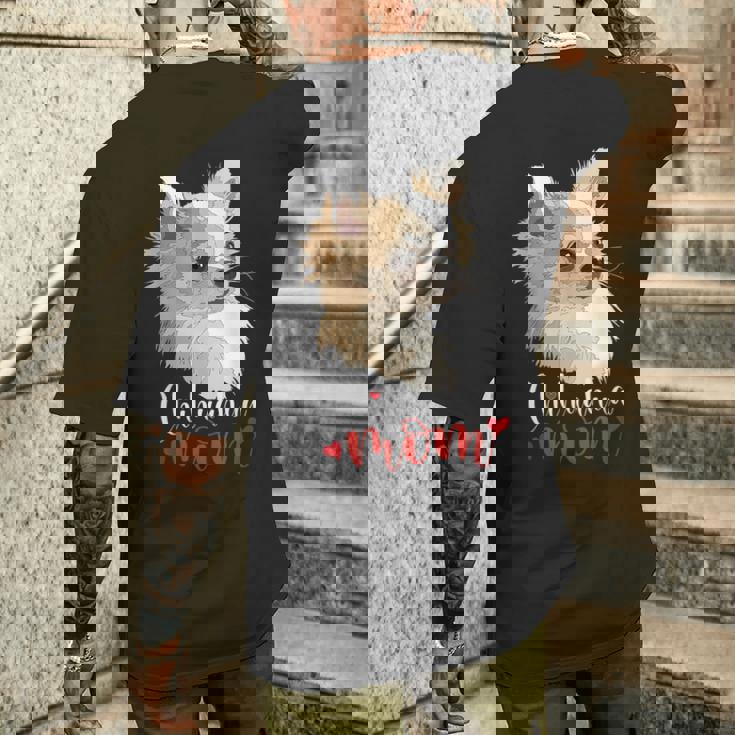 チワワ ロングヘア チワワ ロングヘア ママ ママ 犬好き メンズTシャツ バックプリント 彼への贈り物