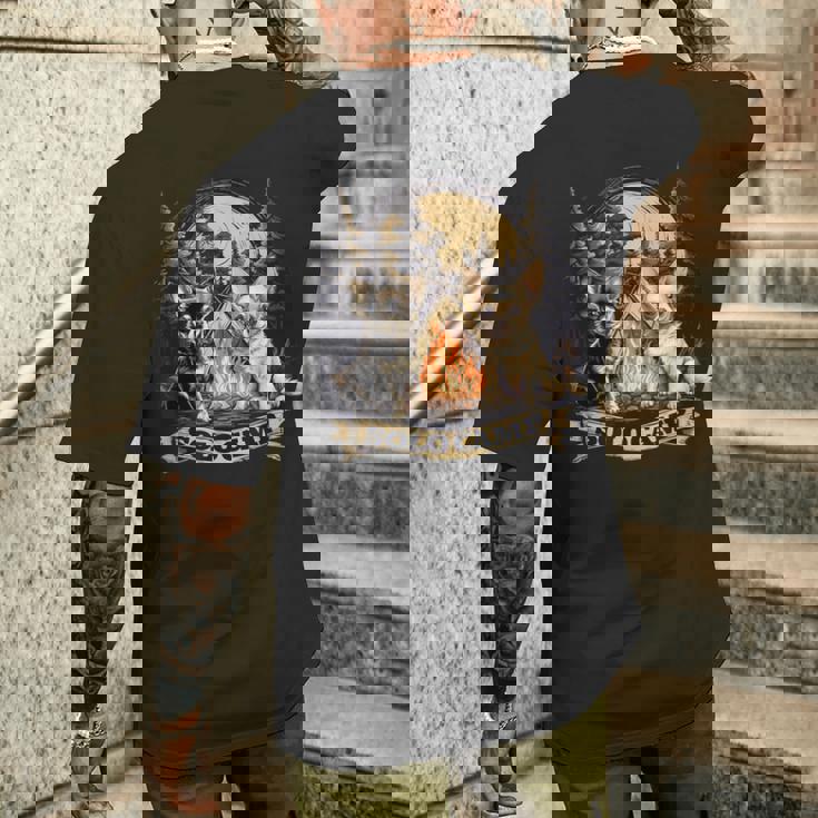 チワワ 面白いtシャツ 犬 キャンプ かわいい メンズ 子供 おもしろ 服 グッズ ネタ ソロキャンプ メンズTシャツ バックプリント 彼への贈り物