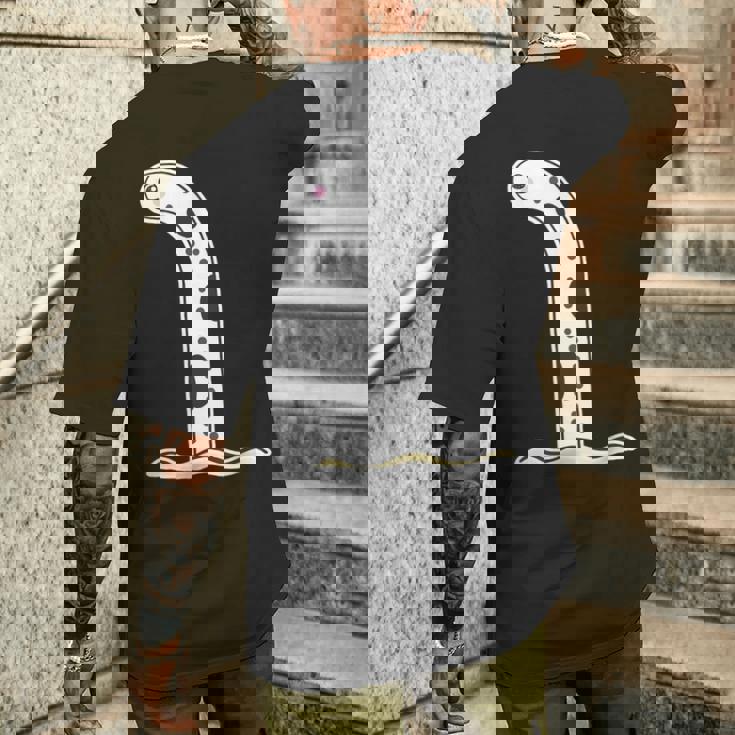 チンアナゴ（Big ビッグ）【どうぶつフレンズ】魚 水族館の生き物 かわいい 面白い 動物 イラスト キャラクター メンズTシャツ バックプリント 彼への贈り物