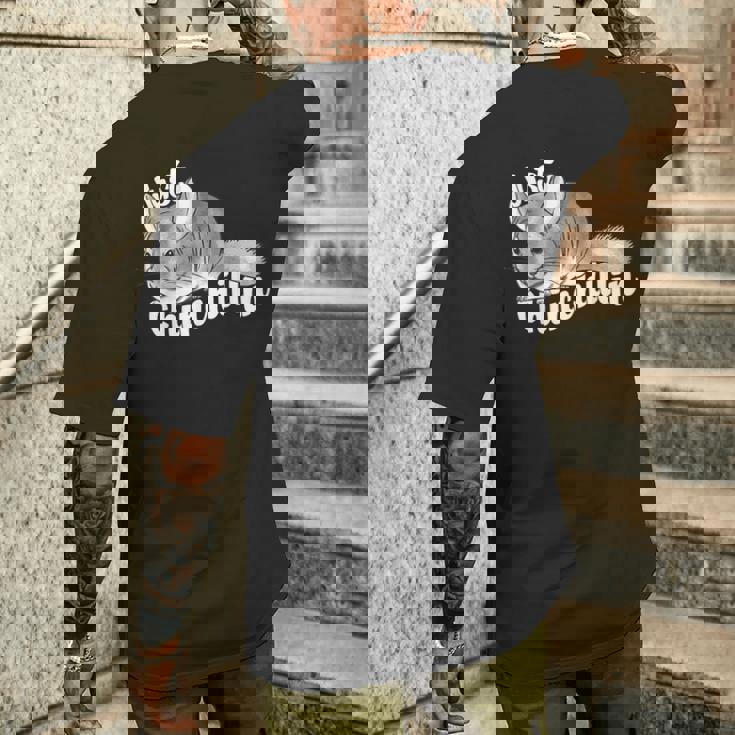 チンチラ-かわいいペット メンズTシャツ バックプリント 彼への贈り物