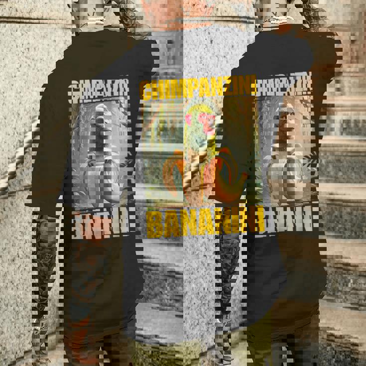 チンパンジーニ バナニーニ イタリアのブレインロットミーム メンズTシャツ バックプリント 彼への贈り物