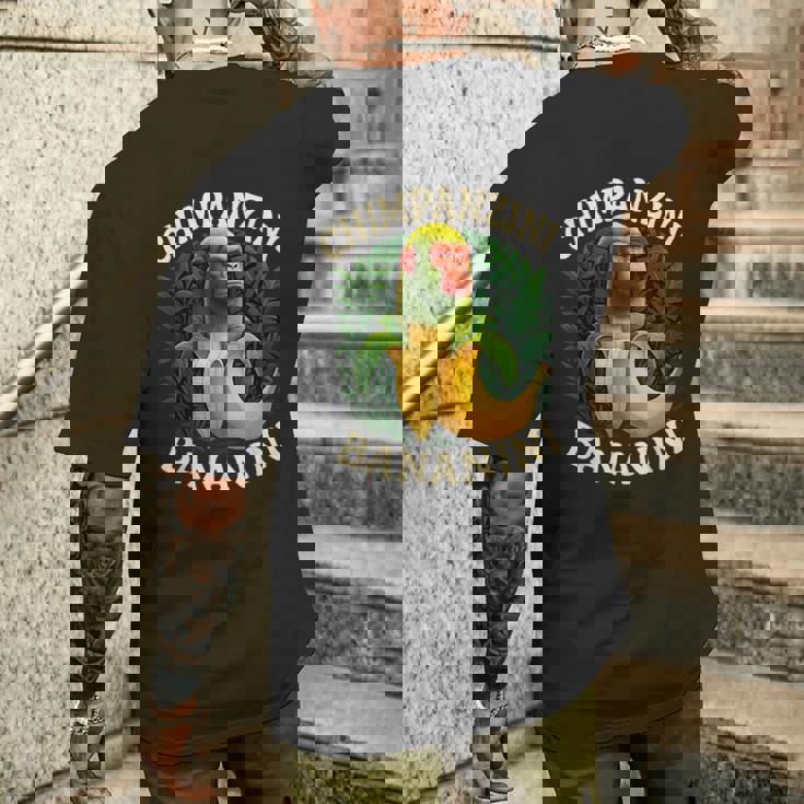 チンパンジーニ バナニーニ イタリアのブレインロットミーム メンズTシャツ バックプリント 彼への贈り物