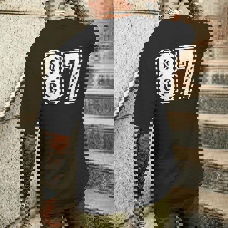 チームジャージーナンバー87 スポーツギフト メンズTシャツ バックプリント 彼への贈り物