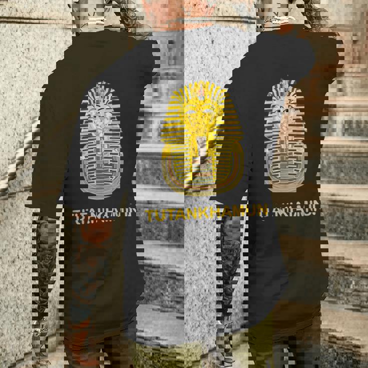 ツタンカーメン ゴールドマスク ツタン王 ファラオ 古代エジプト メンズTシャツ バックプリント 彼への贈り物