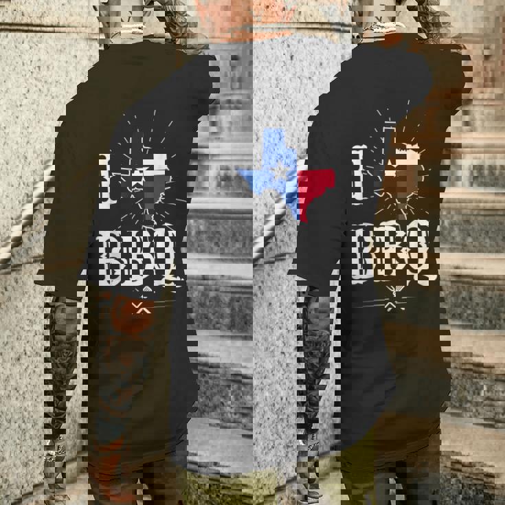 テキサス州旗 バーベキューギフト テキサスバーベキュー メンズTシャツ バックプリント 彼への贈り物