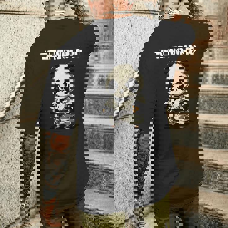 テコンドーtkdパンダキッズファイター メンズTシャツ バックプリント 彼への贈り物