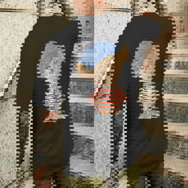 テディベア かわいい 熊 ぬいぐるみ ギフト 動物 アート イラスト メンズTシャツ バックプリント 彼への贈り物