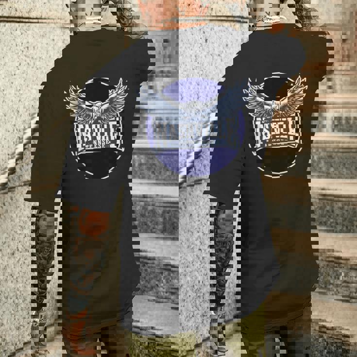 テネシー州ナッシュビル カントリー アメリカ合衆国西部ミュージックシティ メンズTシャツ バックプリント 彼への贈り物