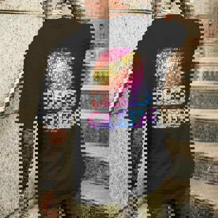 ディスコクイーン-70年代のディスコをテーマにしたヴィンテージ70年代のコスチューム メンズTシャツ バックプリント 彼への贈り物