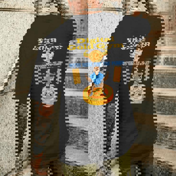 デジタルゴールドジム エクササイズ ビットコインギア クリプトジムウェア メンズTシャツ バックプリント 彼への贈り物