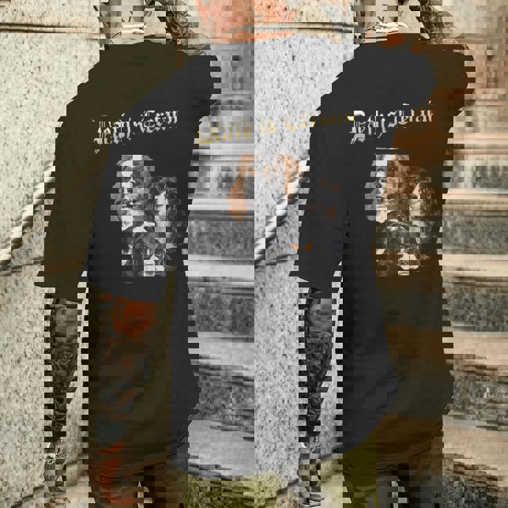 デス・イズ・サステイン・ファニー・キャバリア・キング・チャールズ・スパニエル メンズTシャツ バックプリント 彼への贈り物