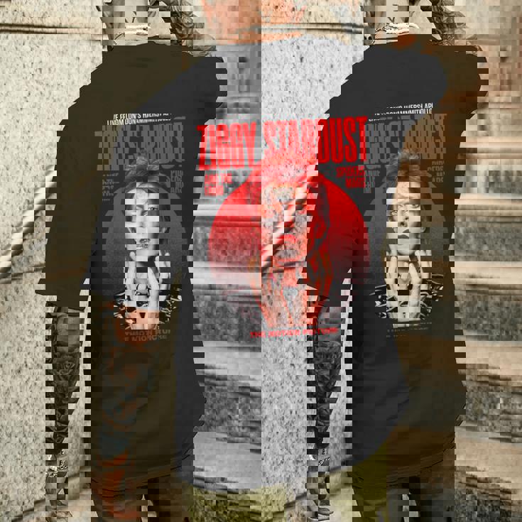 デヴィッド・ボウイ ジギー スターダスト モーションピクチャー カラー スキタ写真 メンズTシャツ バックプリント 彼への贈り物