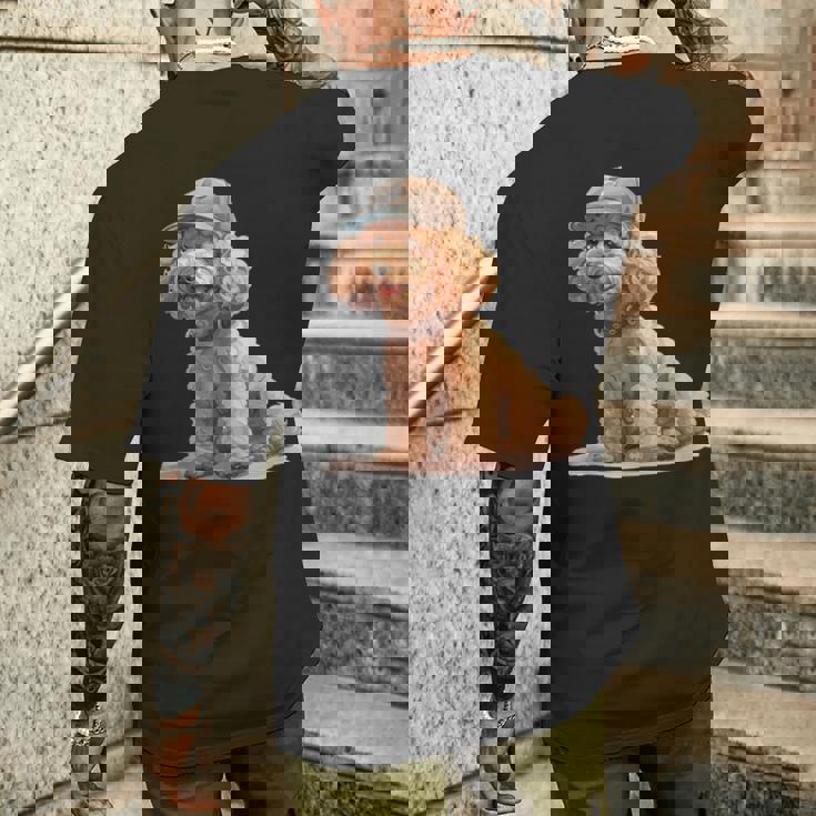 トイプードル 水彩 犬 野球帽 メンズTシャツ バックプリント 彼への贈り物