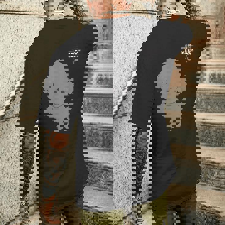 トイプードルシリーズ「シルバー（グレー）」 メンズTシャツ バックプリント 彼への贈り物