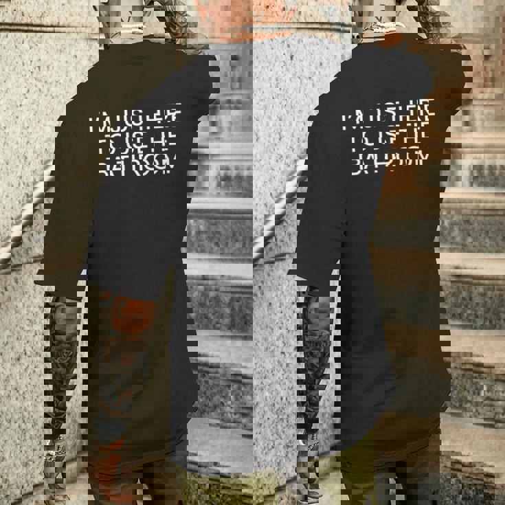 トイレを使いに来ただけだ 長袖tシャツ メンズTシャツ バックプリント 彼への贈り物