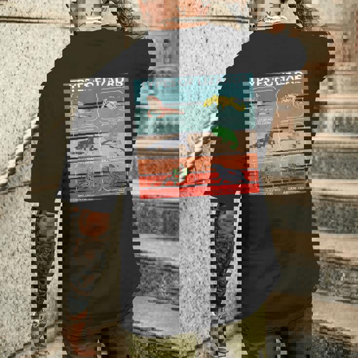 トカゲ 爬虫類 フトアゴヒゲトカゲ 動物 ポスター 種 ヤモリ メンズTシャツ バックプリント 彼への贈り物