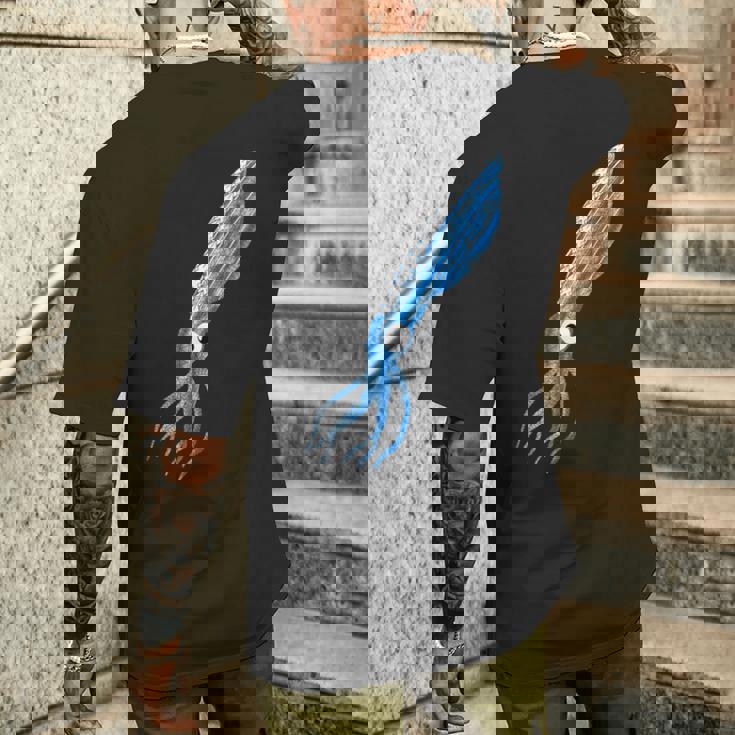 トライバル イカ 海の動物 メンズTシャツ バックプリント 彼への贈り物