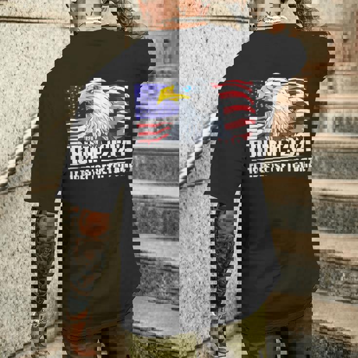 トランプ 2024年 イーグル アメリカ国旗 ドナルド・トランプ選挙 2024年 メンズTシャツ バックプリント 彼への贈り物