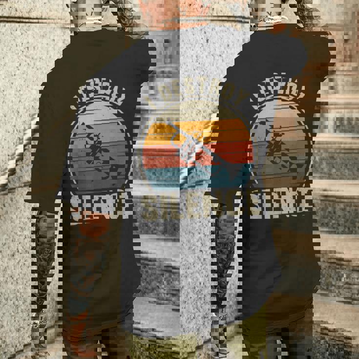 トランペット奏者 I Destroyilence Recto Trumpet Lovers メンズTシャツ バックプリント 彼への贈り物