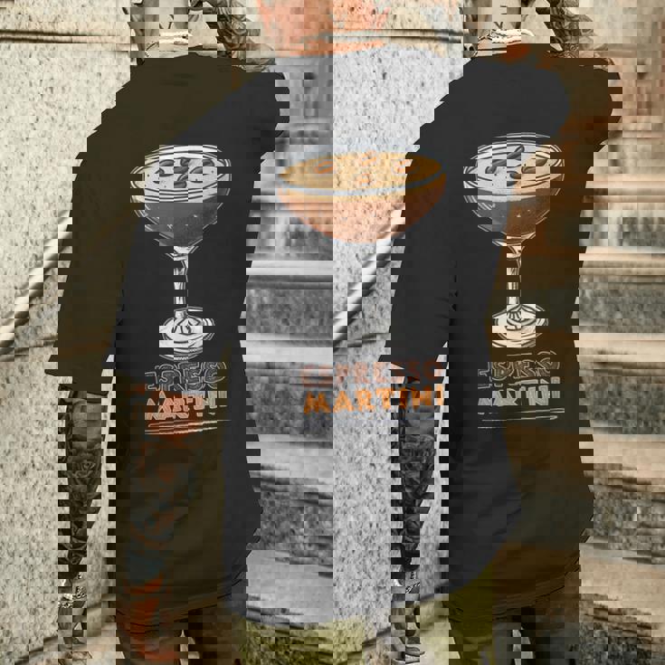 トレンディなエスプレッソマティーニコーヒーカクテル。 メンズTシャツ バックプリント 彼への贈り物