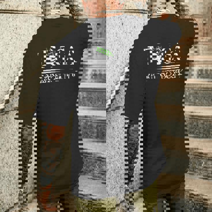 トーガパーティーセキュリティ-面白いギリシャ大学パーティー メンズTシャツ バックプリント 彼への贈り物