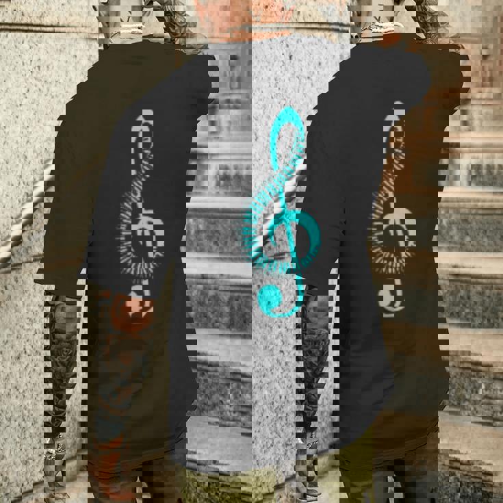 ト音記号の音符ピアノの象徴性ト音記号記号 メンズTシャツ バックプリント 彼への贈り物