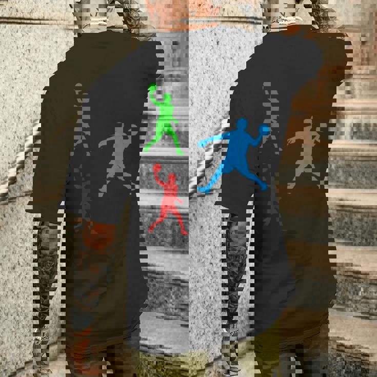 ドッジボール シルエット ドッジボール プレイヤーシルエット ドッジボール メンズTシャツ バックプリント 彼への贈り物
