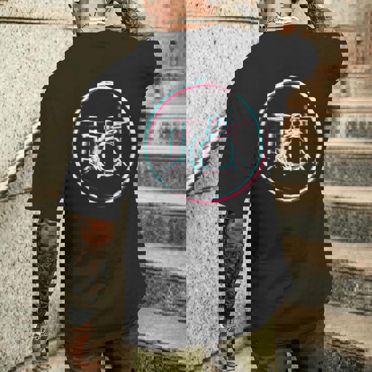 ドラミングドラマー ドラムセット メンズTシャツ バックプリント 彼への贈り物