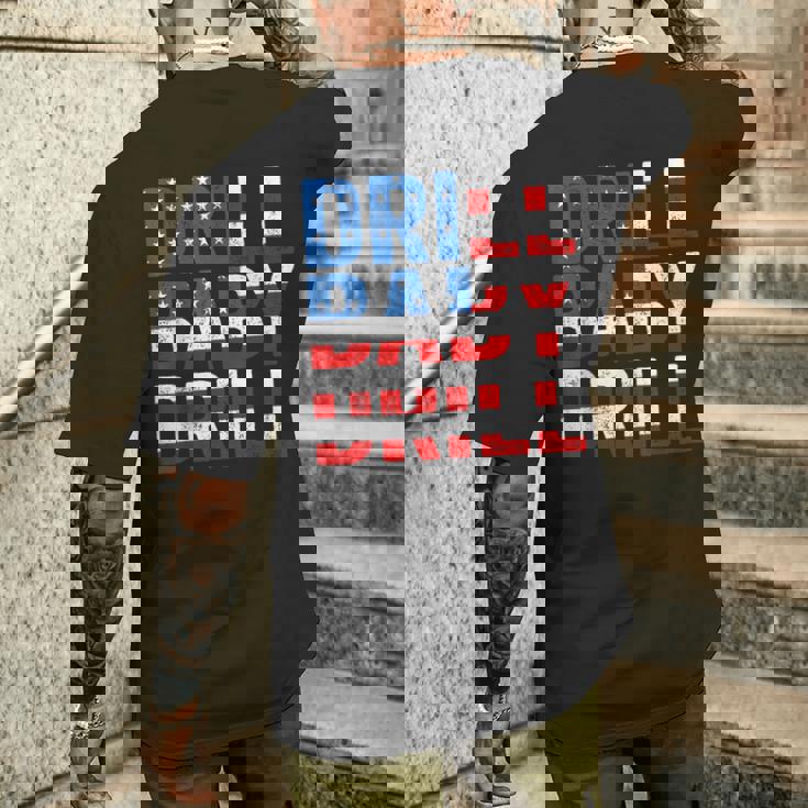 ドリル ベビー ドリル トランプ 2024 マーチ ドリル ベビードリル メンズTシャツ バックプリント 彼への贈り物