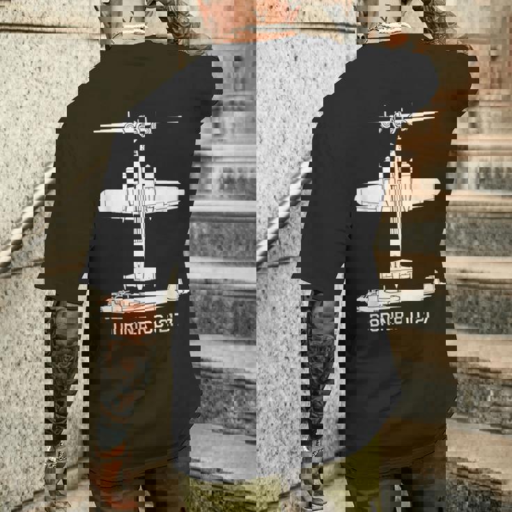 ドルニエdo217ドイツ第二次世界大戦爆撃機 メンズTシャツ バックプリント 彼への贈り物