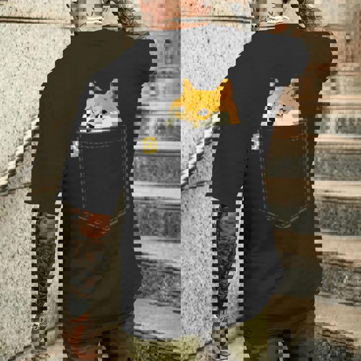 ドージコインシャツフェイクポケットシャツドージコイントゥザムーン メンズTシャツ バックプリント 彼への贈り物