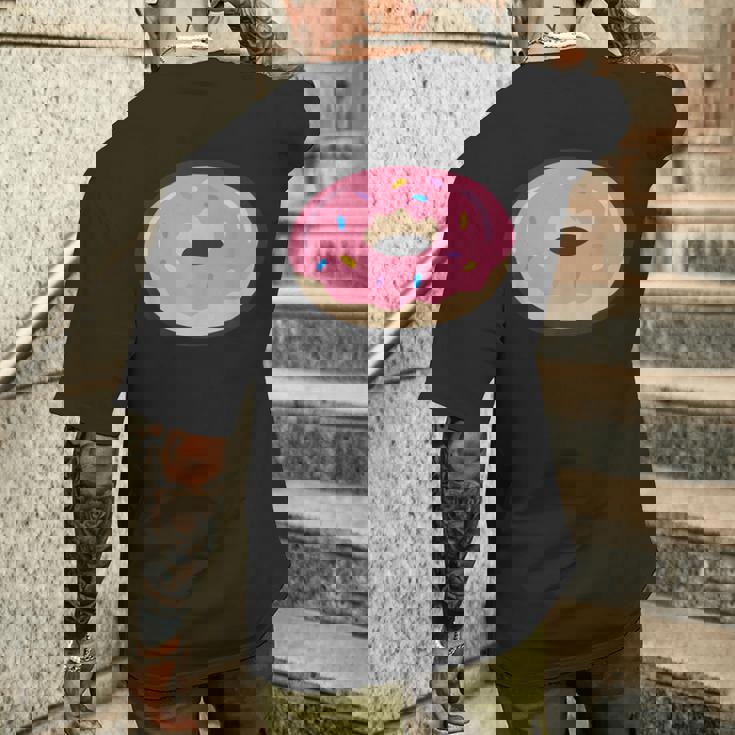 ドーナツレッドアイシングコミックグラフィック メンズ レディース 子供用 メンズTシャツ バックプリント 彼への贈り物