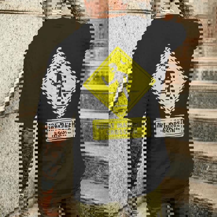 ナイトマーチャークロッシングハワイゴースト面白い メンズTシャツ バックプリント 彼への贈り物